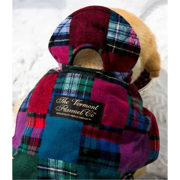 The Vermont Flannel Co Patchwork Dog Jacket Plaid Teacup XXS - Picture 7 of 7